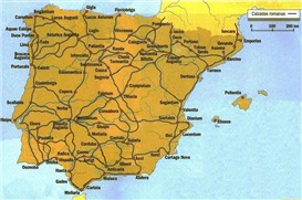 Map of Roman Roads in Hispania